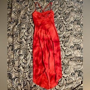 Midi high-low red dress